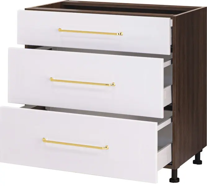 Szafka 80 dolna szufladowa Loara z Easy Box (biały połysk/orzech Foresta)