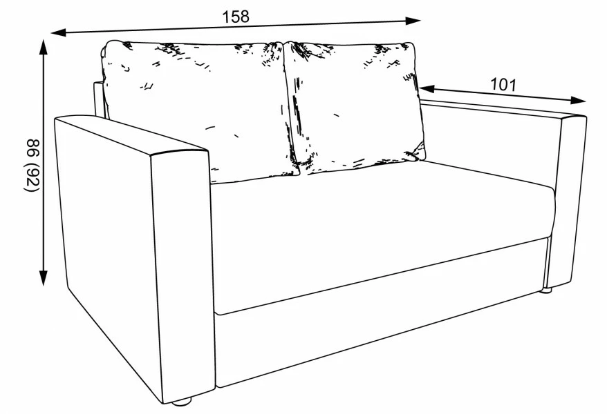 Sofa rozkładana Milano (sztruks szary)