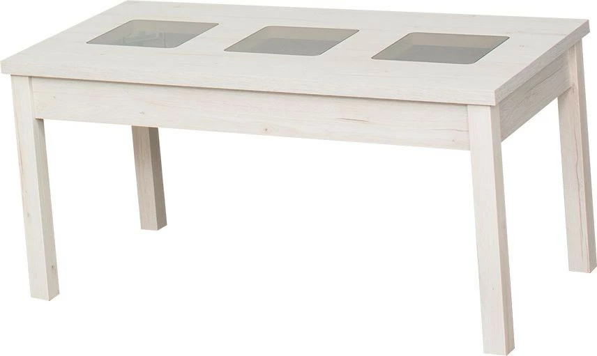 Stolik prostokątny ze szkłem 120cm (dąb Soma perłowy)