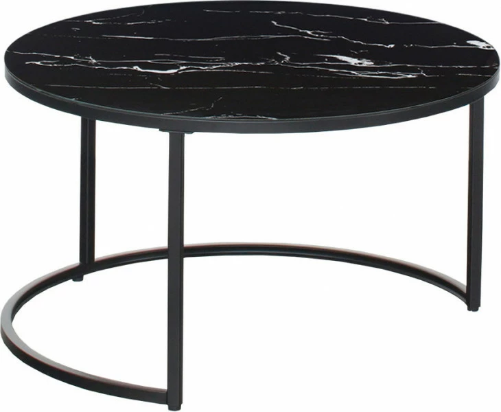 Stolik kawowy 80cm Marbi 9 (czarny-marmur)