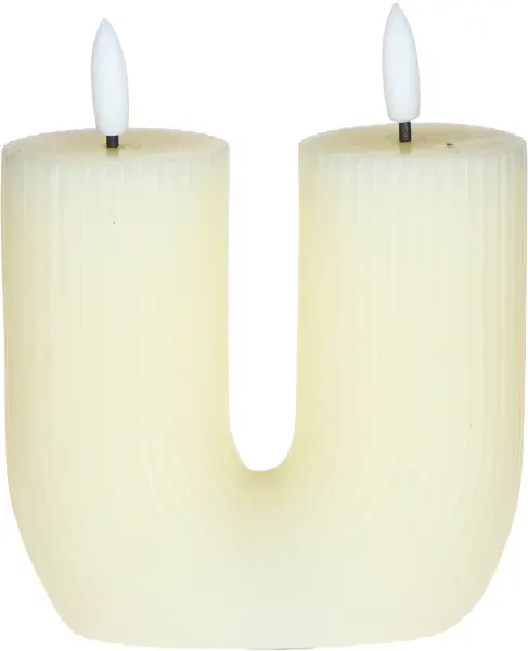 Świeca woskowa LED w kształcie litery U Cozy Light 53 (kremowa)