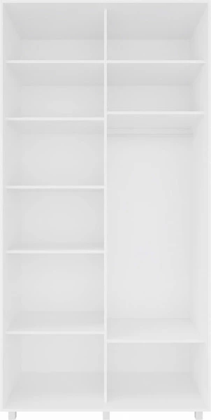Wysoka szafa przesuwna 120 cm lustra (biały mat)