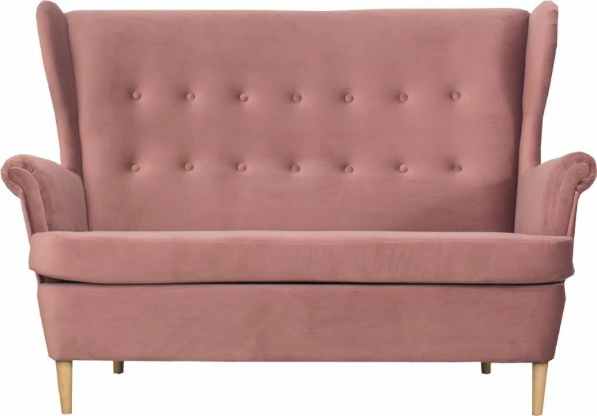 Sofa 2-osobowa Werina (plusz brudny róż)