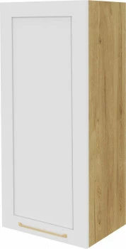 Szafka 45 górna prawa Laurencja (biały lakier mat/dąb Soma ciemny) 100cm 