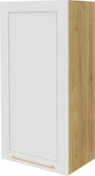 Szafka 50 górna lewa Laurencja (biały lakier mat/dąb Soma ciemny) 100cm 