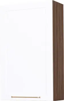 Szafka 50 górna prawa wys.100cm Laurencja (biały lakier mat/orzech Foresta) 