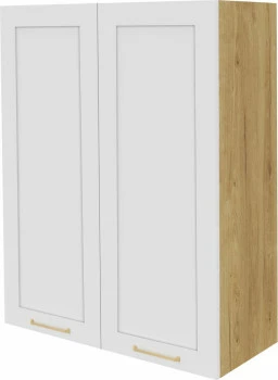 Szafka 80 górna Laurencja na suszarkę (biały lakier mat/dąb Soma ciemny) 100cm 