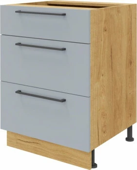 Szafka 60 dolna szufladowa Monia z Easy Box  (szary/dąb Soma ciemny) 