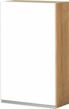 Szafka 60 górna lewa wys.100cm Monia (biały połysk/dąb Soma ciemny) 
