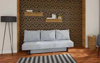Pokój młodziezowy - Sofa Afrodyta 2 (plusz srebrzysty)