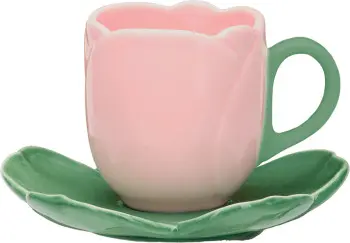 Filiżanka+spodek Tulip 170 (różowy/zielony) 